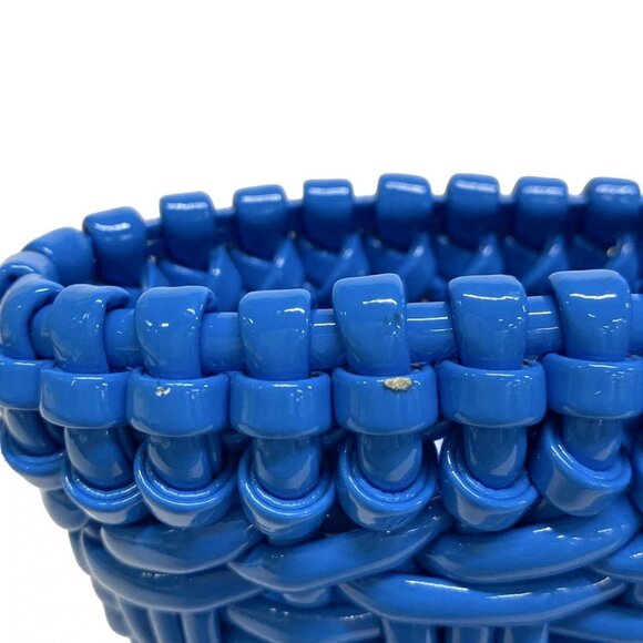 Auth BALENCIAGA Bistro XS Basket 671342 Blue Polyurethane Polyester Cotton - Picture 14 of 16